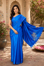 Blue Zardoshi Tissue Saree