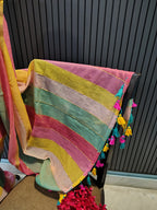 Rainbow Mulmul Saree