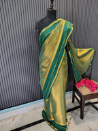 Golden Green Sarara Tissue Saree