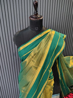 Golden Green Sarara Tissue Saree