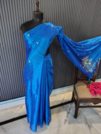 Blue Zardoshi Tissue Saree