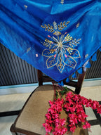 Blue Zardoshi Tissue Saree