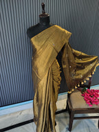 Golden ZardoshiTissue Saree