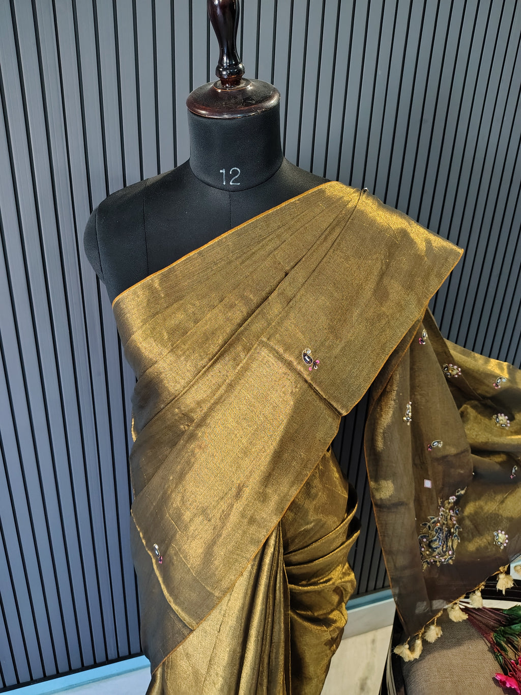 Golden ZardoshiTissue Saree