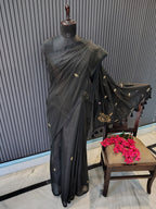 Black Zardoshi Tissue Saree