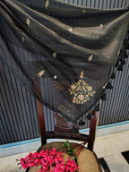 Black Zardoshi Tissue Saree