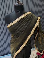 Black Sitara Mulmul Saree