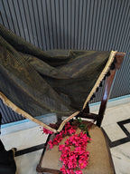 Black Sitara Mulmul Saree