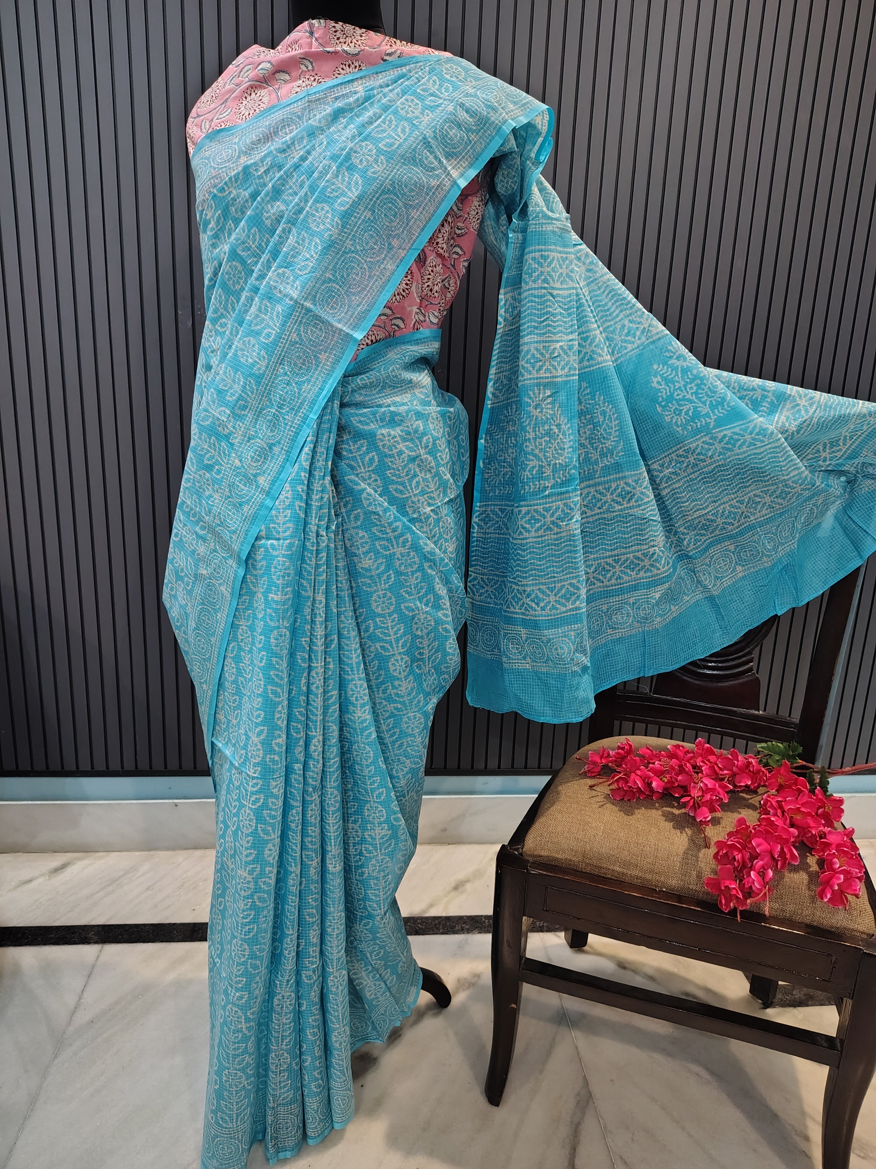 Sky Blue Kota Doriya Saree