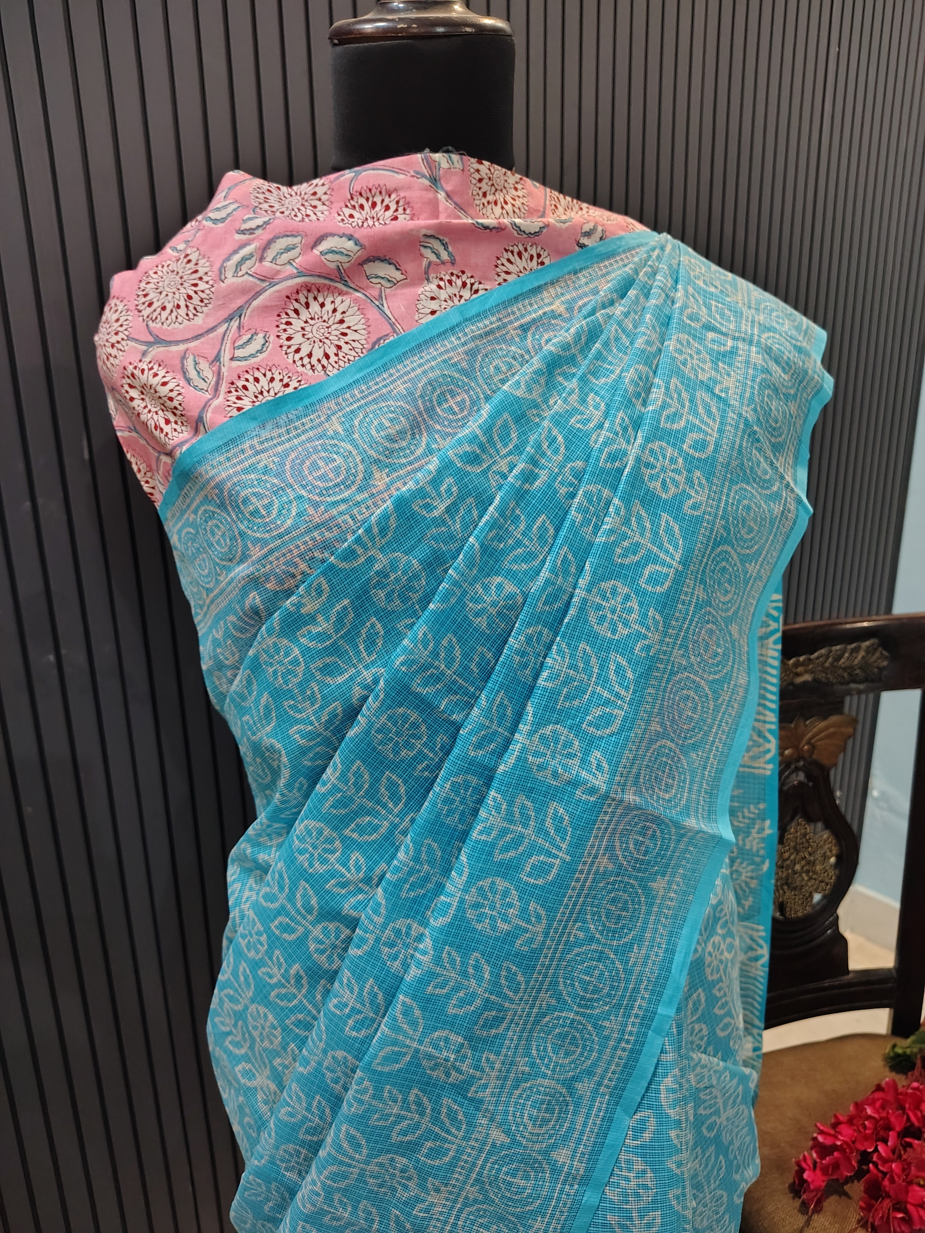 Sky Blue Kota Doriya Saree