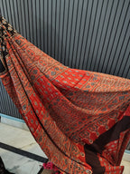 Midnight Stars Ajrakh Modal Silk Saree