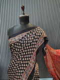 Midnight Stars Ajrakh Modal Silk Saree
