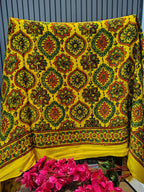 Marigold Ajrakh Modal Silk Saree