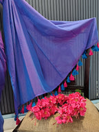 Amethyst Glow Plain Mulmul Saree