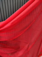 Red Plain Mulmul Saree