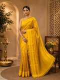 Golden Yellow Sarara Tissue Saree