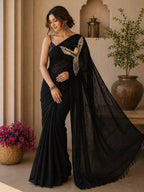 Black Eagle Mulmul Saree