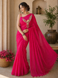 Magenta Eagle Mulmul Saree